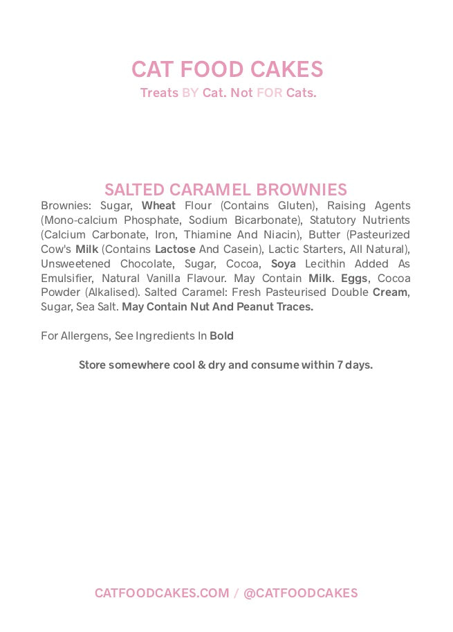 Salted Caramel Brownies - Cat Food Cakes