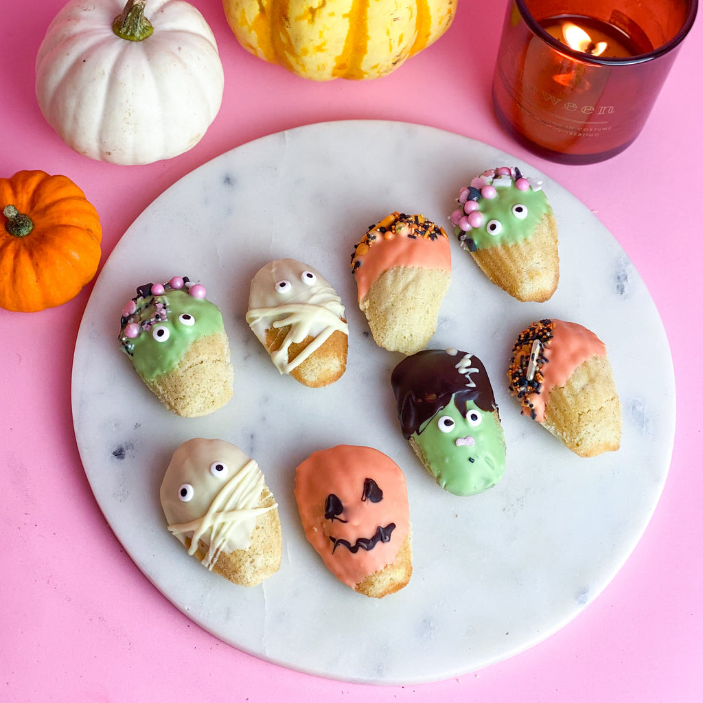 No tricks, only treats! Halloween themed Madeleine recipe!