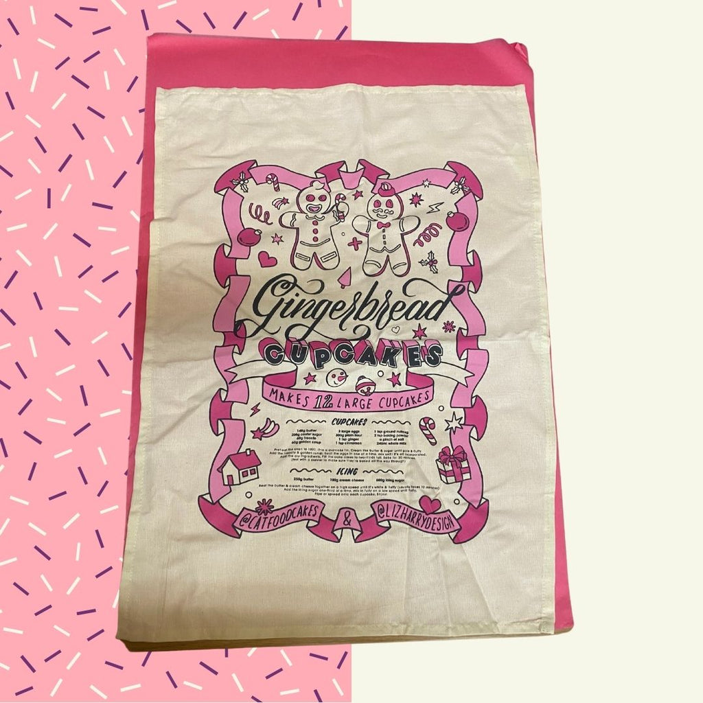 Cat Food Cakes x Liz Harry Design Christmas Tea Towel 2019 - Cat Food Cakes