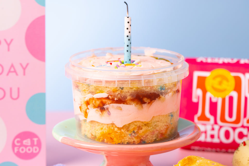 Vanilla Funfetti Birthday Gift Box - Cat Food Cakes